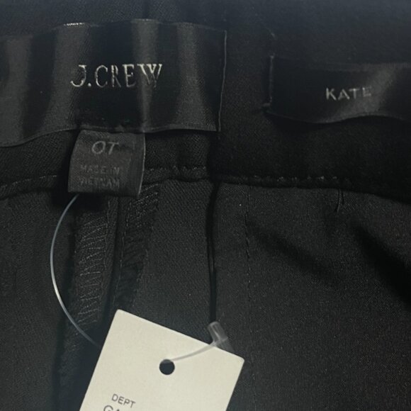 NWT J. Crew Kate Straight Leg Pant Bi Stretch Cotton 0 Tall Black BF401 - Picture 7 of 12